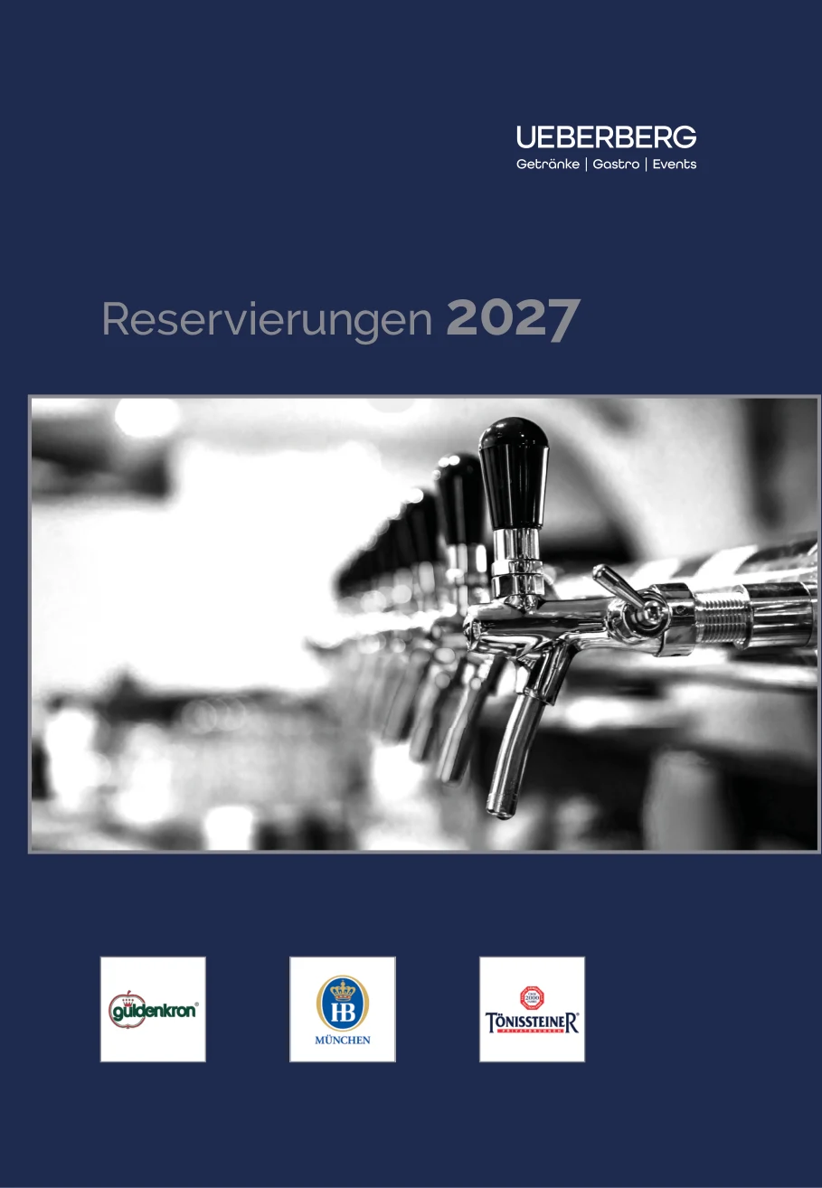 GEVA Reservierungsbuch 2027 mit Ueberberg-Einband und Zapfhahn-Motiv