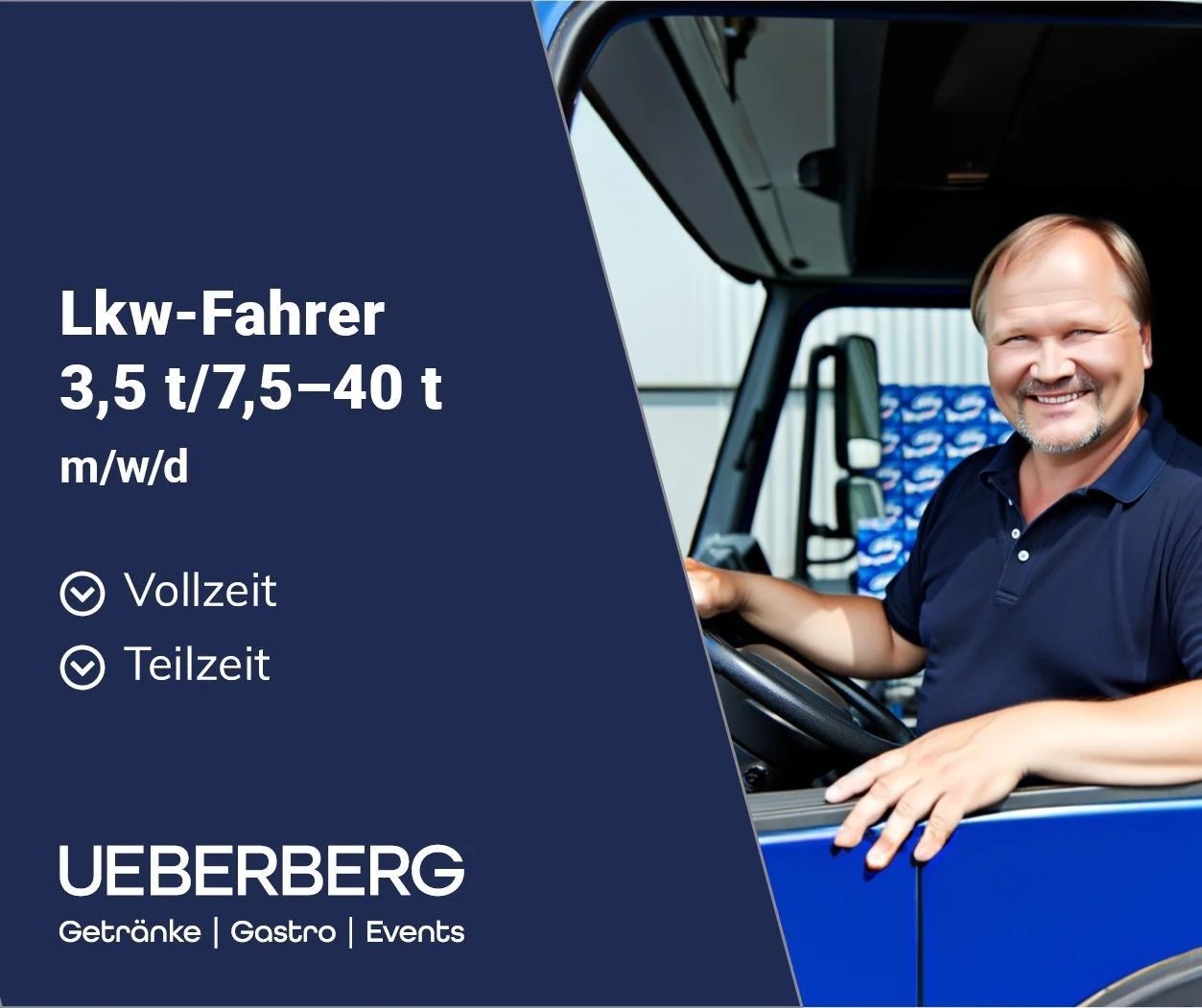 Lkw-Fahrer (m/w/d) für 3,5 t und 7,5 bis 40 t in Vollzeit oder Teilzeit bei Ueberberg
